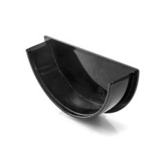 Half Round Gutter Stop End Internal - 150 mm - Black