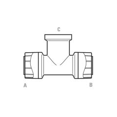 Polyplumb Branch Threaded - 15mm x 15mm x 1/2" Grey