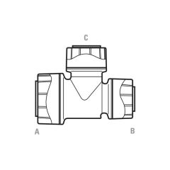 Polyplumb Branch & One End Reducing Tee 15 x 10 x 10mm
