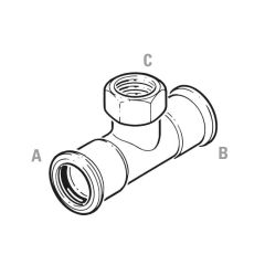 Press-fit Water Tee Galv. Carbon Steel - 15 x 15mm x 1/2" BSP F