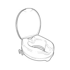 Raised Toilet Seat - 100mm (4") Seat with Lid