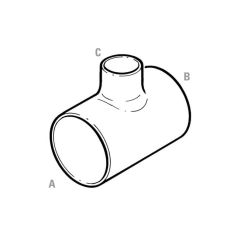 End Feed Reducing Tee - 108mm x 108mm x 54mm