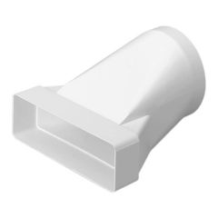 Domus Supertube 125 Round to Rectangular Adaptor White