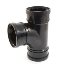 Soil & Vent Equal Triple Socket Branch 110mm Black