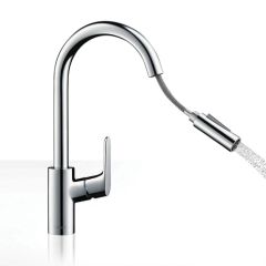 Hansgrohe Focus 240 Lever Tap with Pull-out Spray