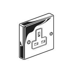 Unswitched Single Socket Outlet - 13A, Chrome