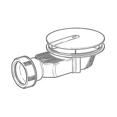 Slim+ ABS Shower Waste Trap, Membrane Seal - 90mm dia.