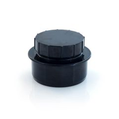 Soil & Drain Access Cap Screwed/Spigot Tail 110mm Black