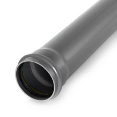 Soil Pipe Single Socket - 110mm x 1m Grey