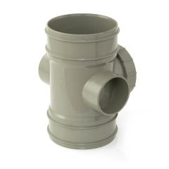 Solvent Weld Double Socket Access Pipe - 110mm Olive Grey