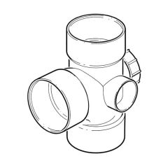 Solvent Weld Triple Socket Access Branch - 92.1/2° x 110mm Olive Grey