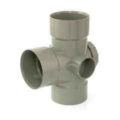 Solvent Weld Triple Socket Access Branch - 92.1/2° x 110mm Olive Grey