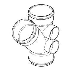 Solvent Weld Triple Socket Branch - 135° x 110mm Olive Grey