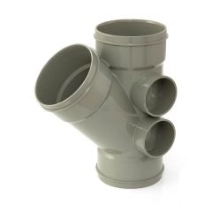 Solvent Weld Triple Socket Branch - 135° x 110mm Olive Grey