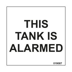 Tank Alarmed Warning Label