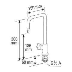 Broen Laboratory Bench Mounted Hot Water Tap