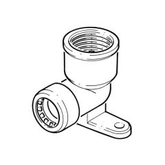 Tectite Sprint Push-fit Backplate Elbow - 15mm x 1/2"