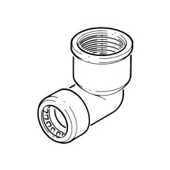 Tectite Sprint Push-Fit Elbow - 15mm x 1/2" BSP F