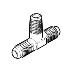 Tee male run 1/4" x 1/4" M flare x 1/4" NPT M