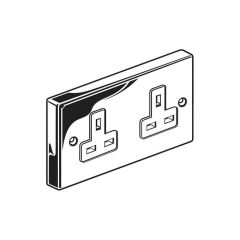 Unswitched Twin Socket Outlet - 13A, Chrome