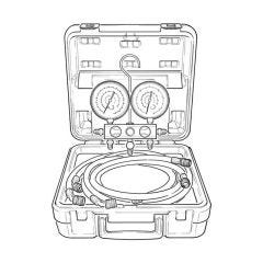 Two Valve Manifold with Charging Lines - Multi Gas