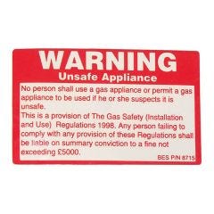 Unsafe Appliance Sticker