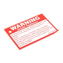 Unsafe Appliance Tie-On Label