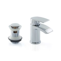 Viola Mini Monobloc Basin Mixer Tap & Clicker Waste