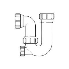 P Trap with Cleaning Eye - 1.1/2"/40mm, 3"/75mm Seal 