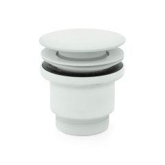Viva Sprung Waste - 1.1/4" BSP Tail, 60mm Flange, Matt White