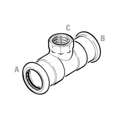 Xpress Stainless Tee - 15 x 15 x 1/2" BSP F