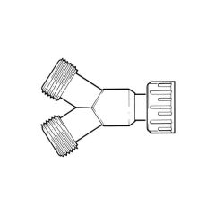 Y' Piece Hose Connector - 3/4" F x 3/4" M BSP Plastic