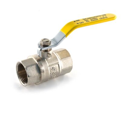 Gas Ball Valve - 1.1/4" BSP PF Yellow Lever Handle