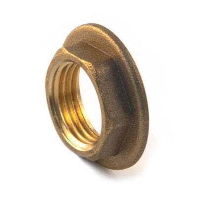 Brass Threaded Flanged Hexagon Backnut - 1/2"