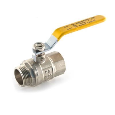 Gas Ball Valve - 1/2" F x M Yellow Lever Handle