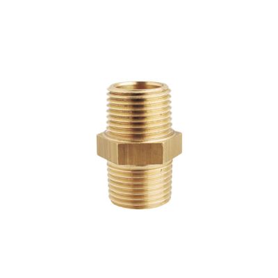 PACK OF 2 x 1/2" BRASS HEXAGONAL EQUAL NIPPLE CONNECTORS MALE BSP TAPERS TO BS21 
