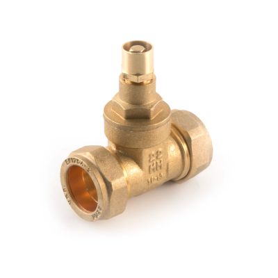 Lockshield Gate Valve - 28mm Compression Brass