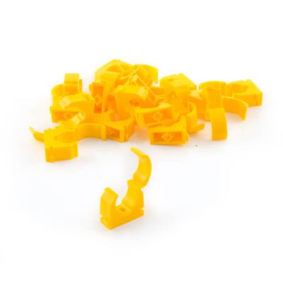 Talon Identification Pipe Clips 28mm, 20 Pack, Yellow