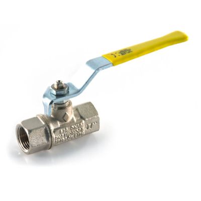 Gas Ball Valve - 3/8" BSP TF Yellow Lever Handle