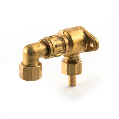 Gas Outlet Wall Rigid Fix - 6/8mm Inlet x 12mm Brass