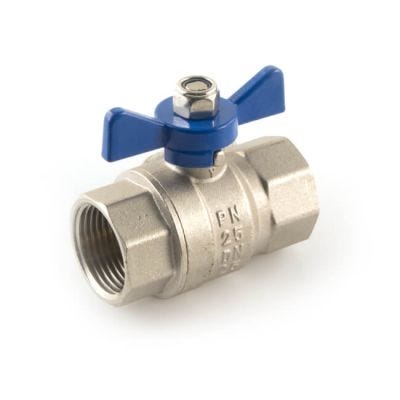 Ball Valve - 1/4" BSP PF Blue Butterfly Handle