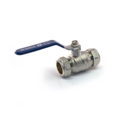 Ball Valve - 28mm Compression Blue Lever Handle