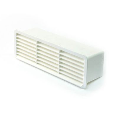 Horizontal Louvred Airbrick & Damper 200 x 56mm White