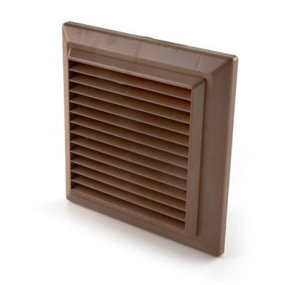 Domus Louvred Grill Round Spigot - 100mm Brown