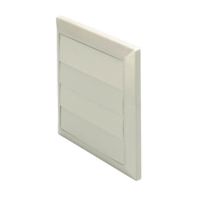 Wall Outlet Gravity Flap Round White 100mm 2 Flaps