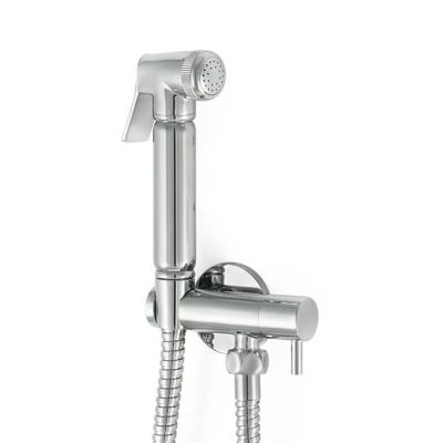 Round Douche Spray Kit with Angled Valve - Chrome